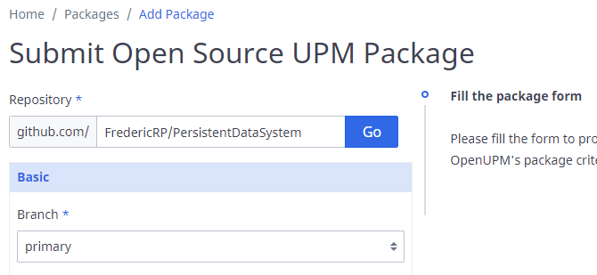 soumettre un nouveau package à openUPM
