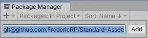 saisie de l’URL GiT du package à ajouter