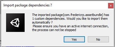 Le dependency updater demande confirmation à l’utilisateur avant d’ajouter des packages